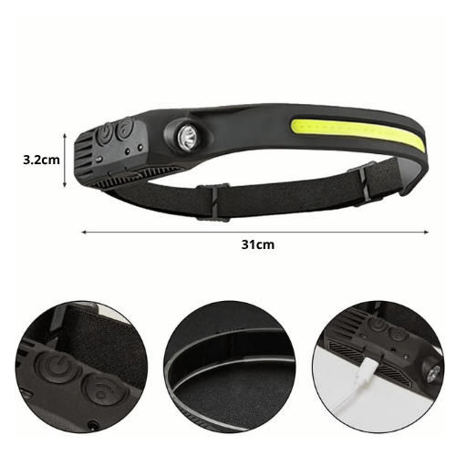 LINTERNA LED FRONTAL CON SENSOR DE MOVIMIENTO