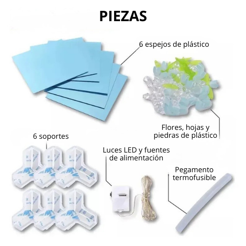 TULIPÁN LÁMPARA LED DE ESPEJO INFINITO