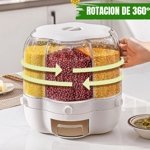 Dispensador de granos giratorios 360°