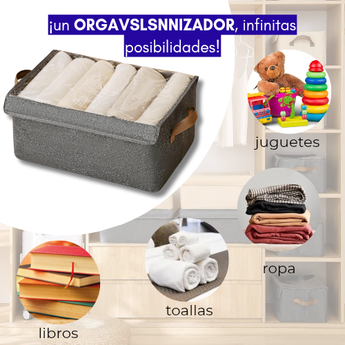 Organizador de ropa plegable con tapa transparente