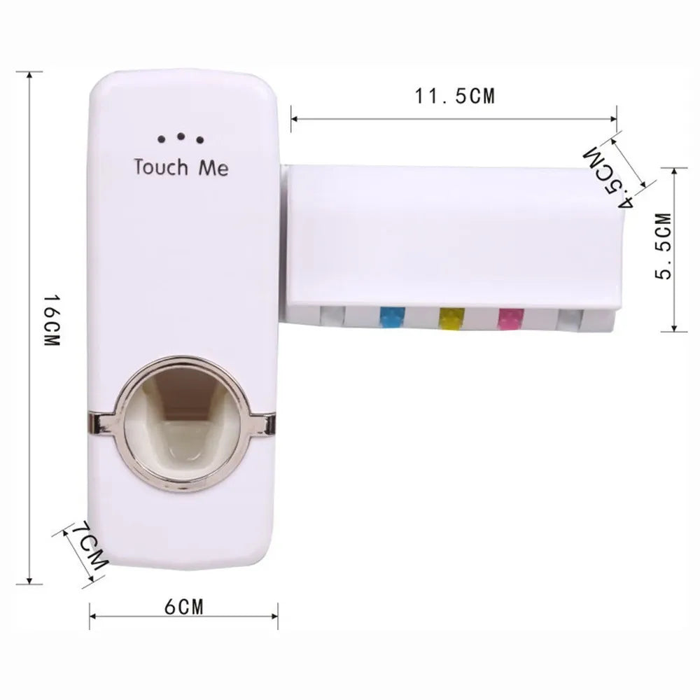 DISPENSADOR DE PASTA DENTAL CON PORTA CEPILLOS