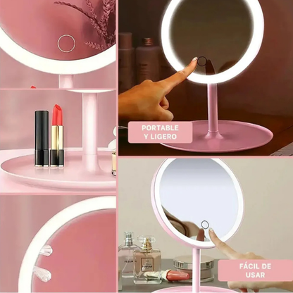 ESPEJO DE MAQUILLAJE CON LUZ LED