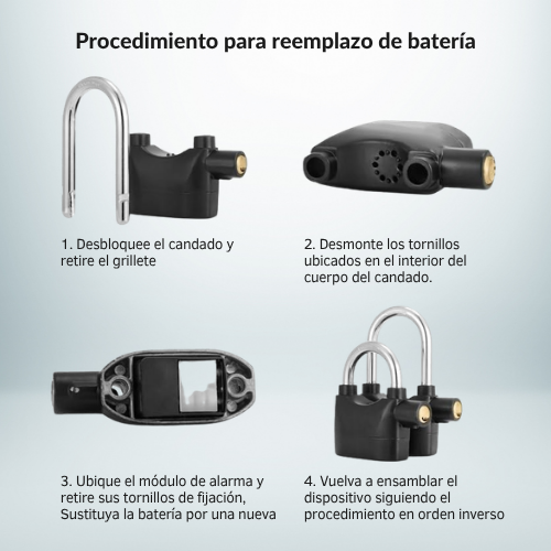 CANDADO DE SEGURIDAD CON ALARMA