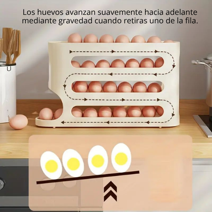 DISPENSADOR DESLIZANTE DE HUEVOS DE 4 NIVELES